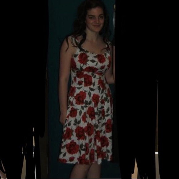 Maggy London fit and flare floral rose dress - Picture 4 of 5